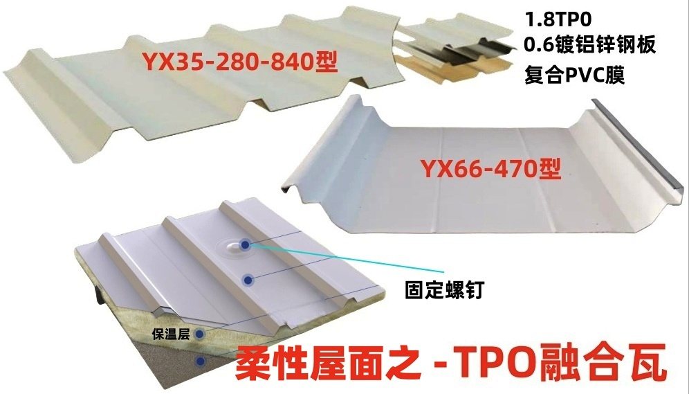 柔性屋面 TPO 融合瓦